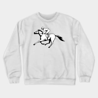 Horse Racing Black and White Retro Crewneck Sweatshirt